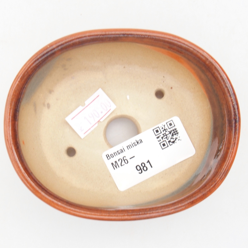 kerámia bonsai tál 9 x 7,5 x 3,5 cm, narancssárga