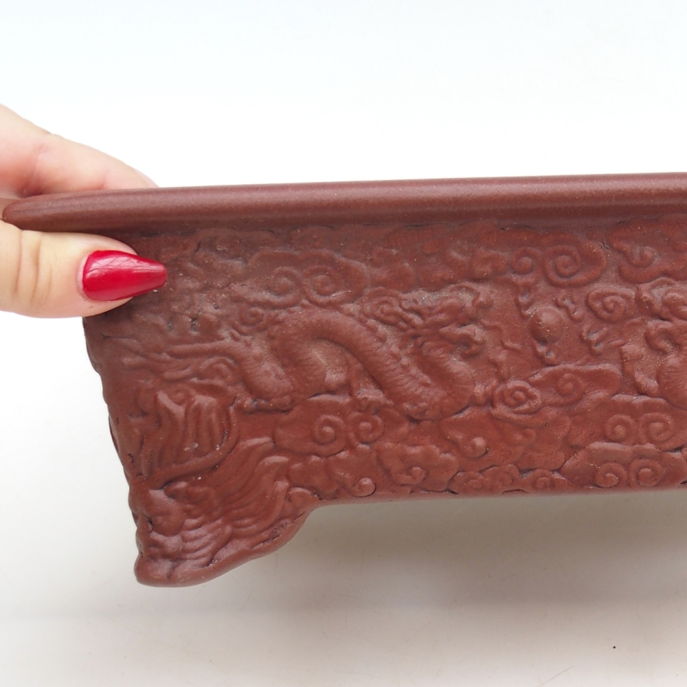 kerámia bonsai tál 25,5 x 18,5 x 9 cm, barna