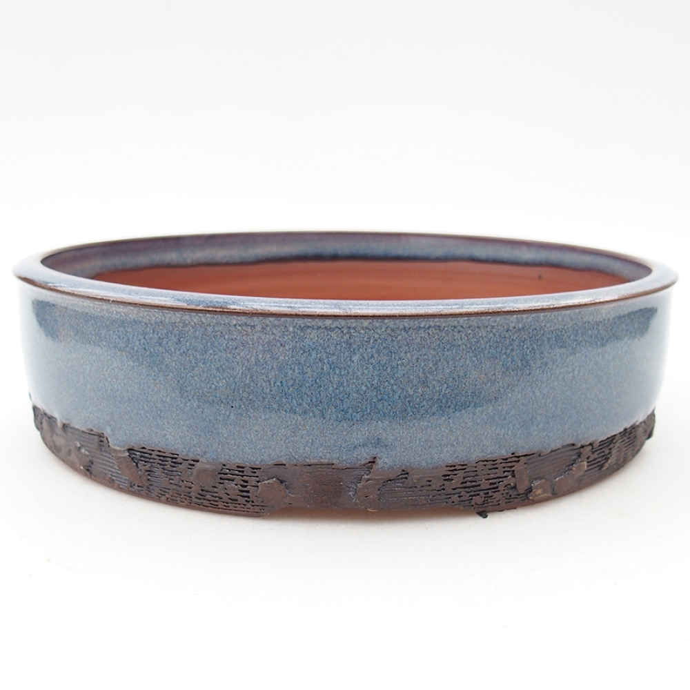 kerámia bonsai tál 20 x 20 x 5 cm, kék színben