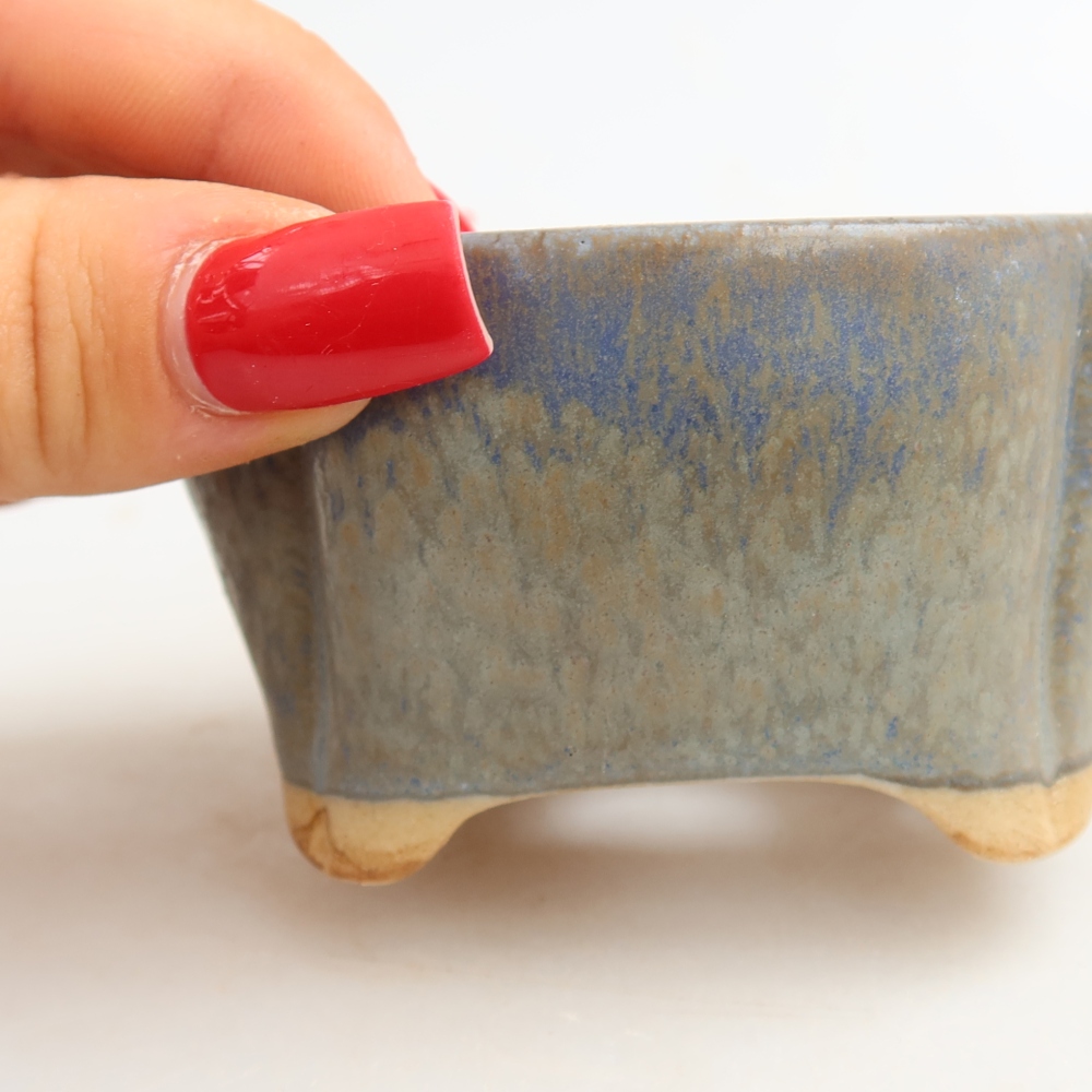 Kerámia bonsai-tál 8 x 7 x 4 cm, kék színű