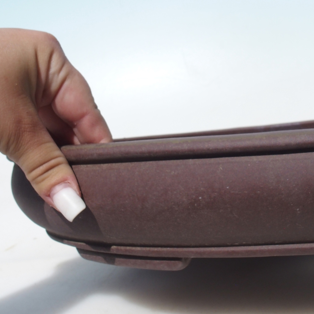 Bonsai tál 41 x 33 x 6,5 cm - barna