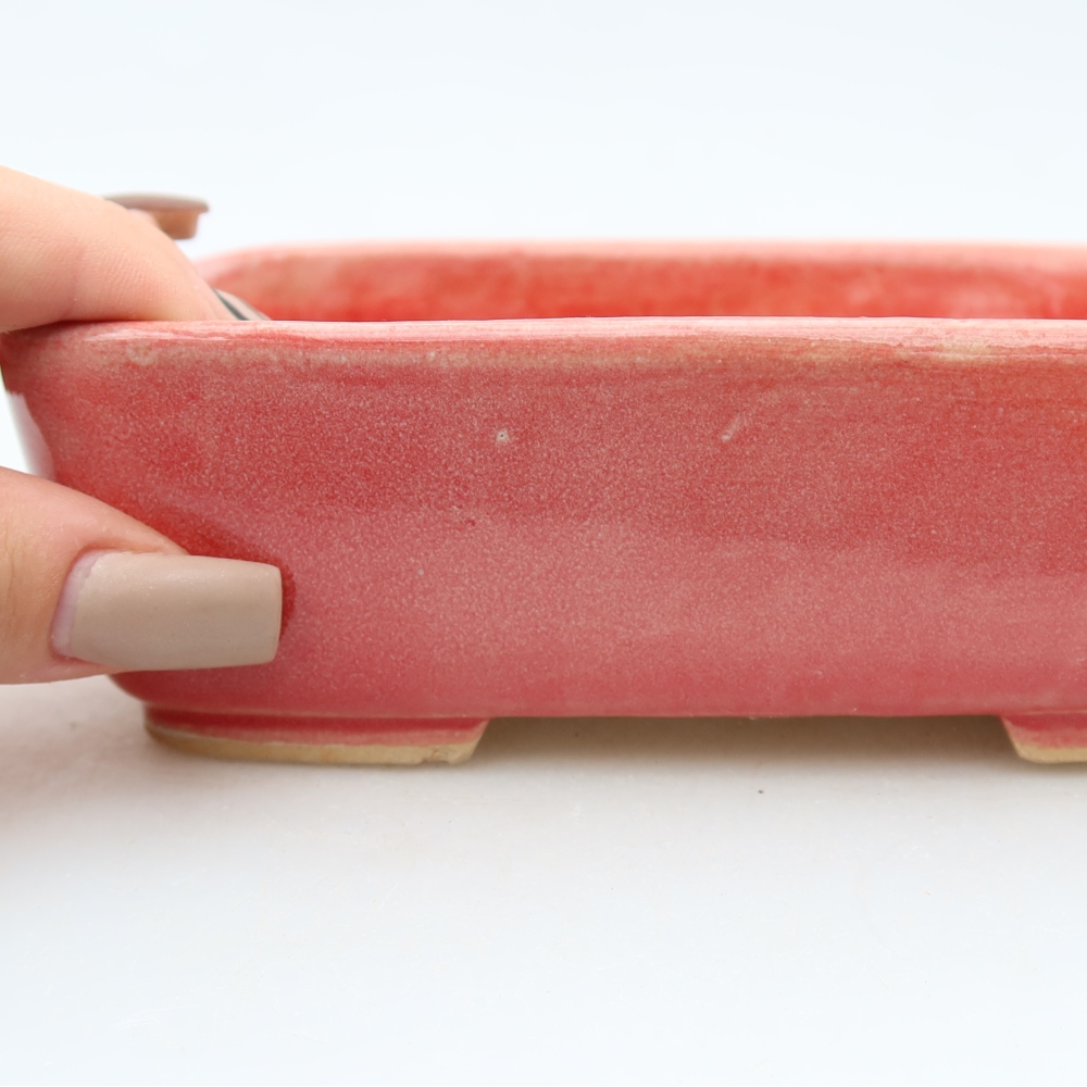 Kerámia bonsai-tál 15 x 12,5 x 4,5 cm, szín: piros