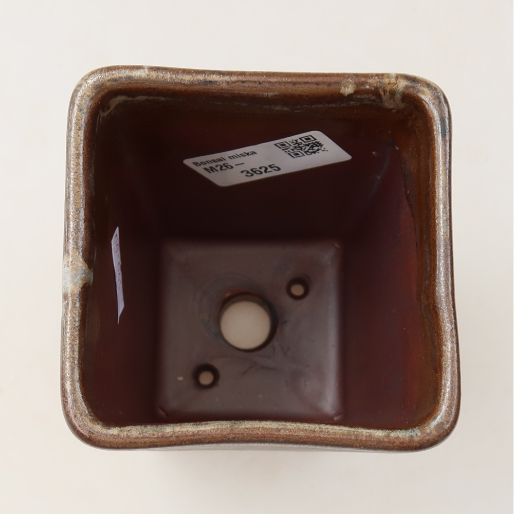 kerámia bonsai tál 8,5 x 8,5 x 11 cm, barna