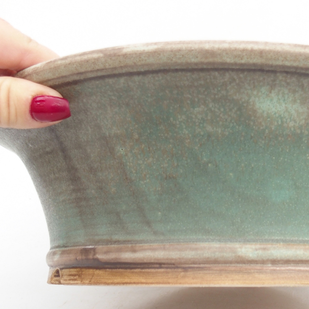 Kerámia bonsai tál 24,5 x 28,5 x 8,5 cm, zöld