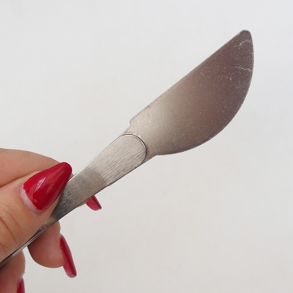 Spatula és hajlított csipesz 22 cm - rozsdamentes acél