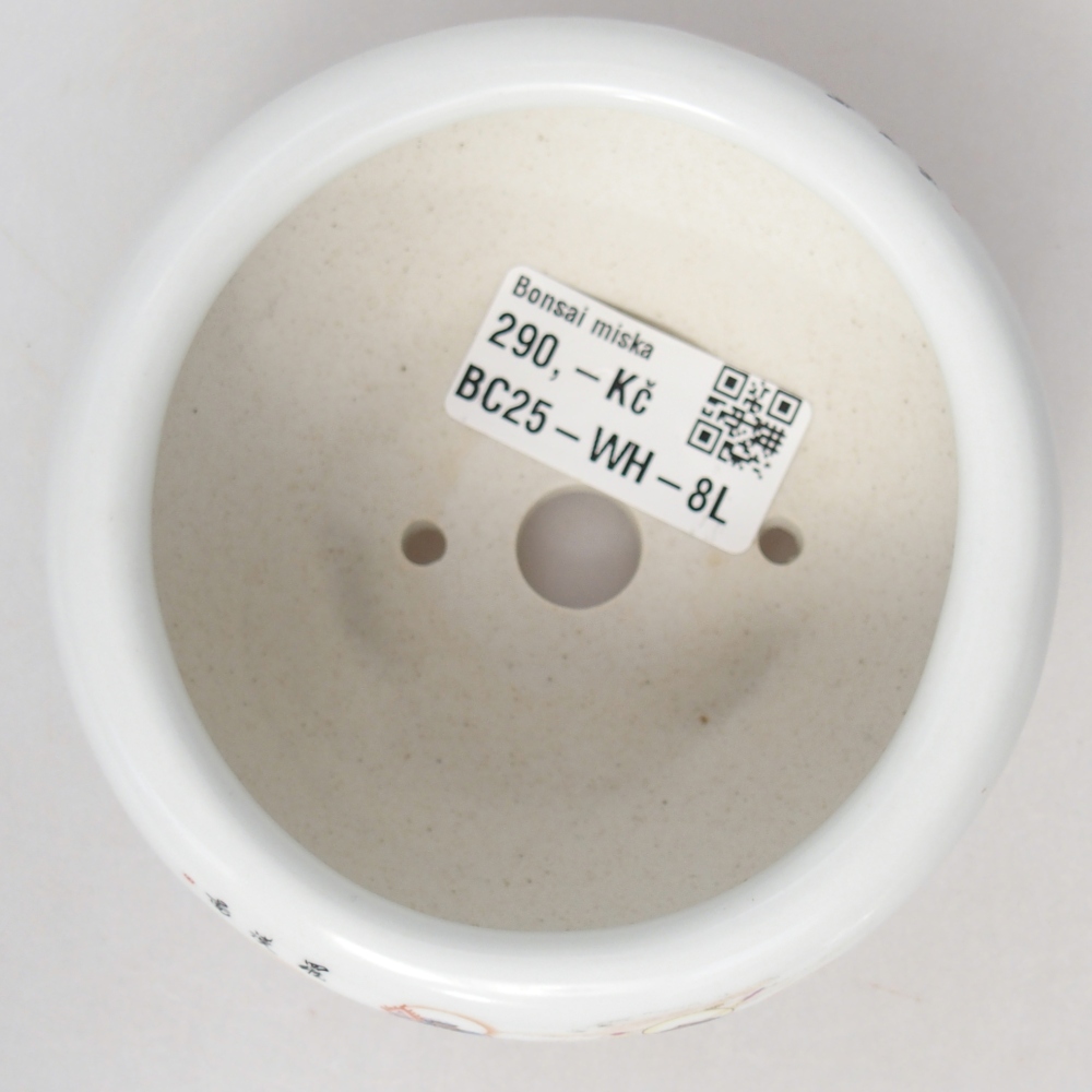 kerámia bonsai tál 10 x 10 x 5 cm, fehér színben