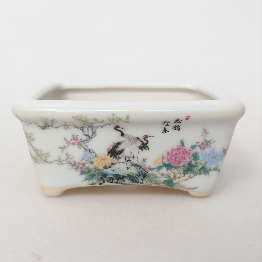 Mini bonsai tál 8 x 6,5 x 3,5 cm, fehér