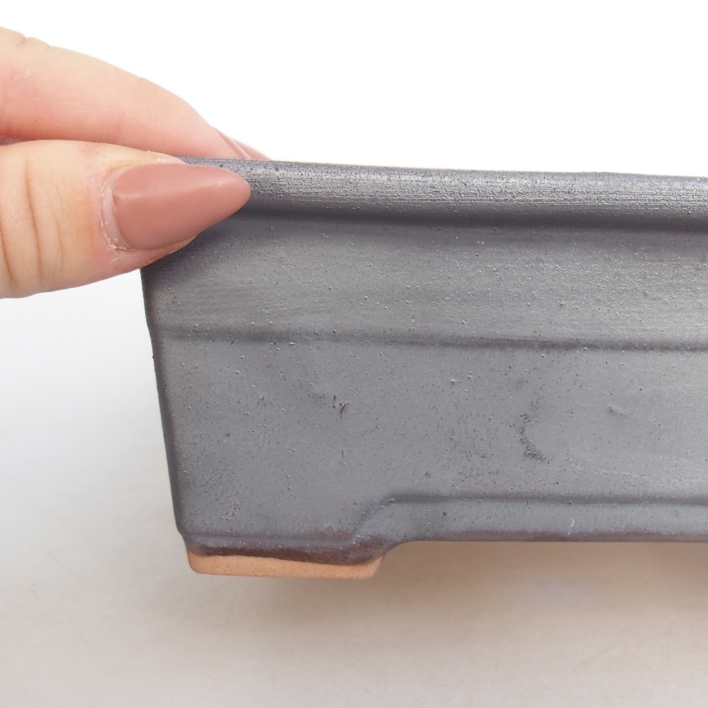 Kerámia bonsai tál 16 x 12 x 6 cm, fém színben