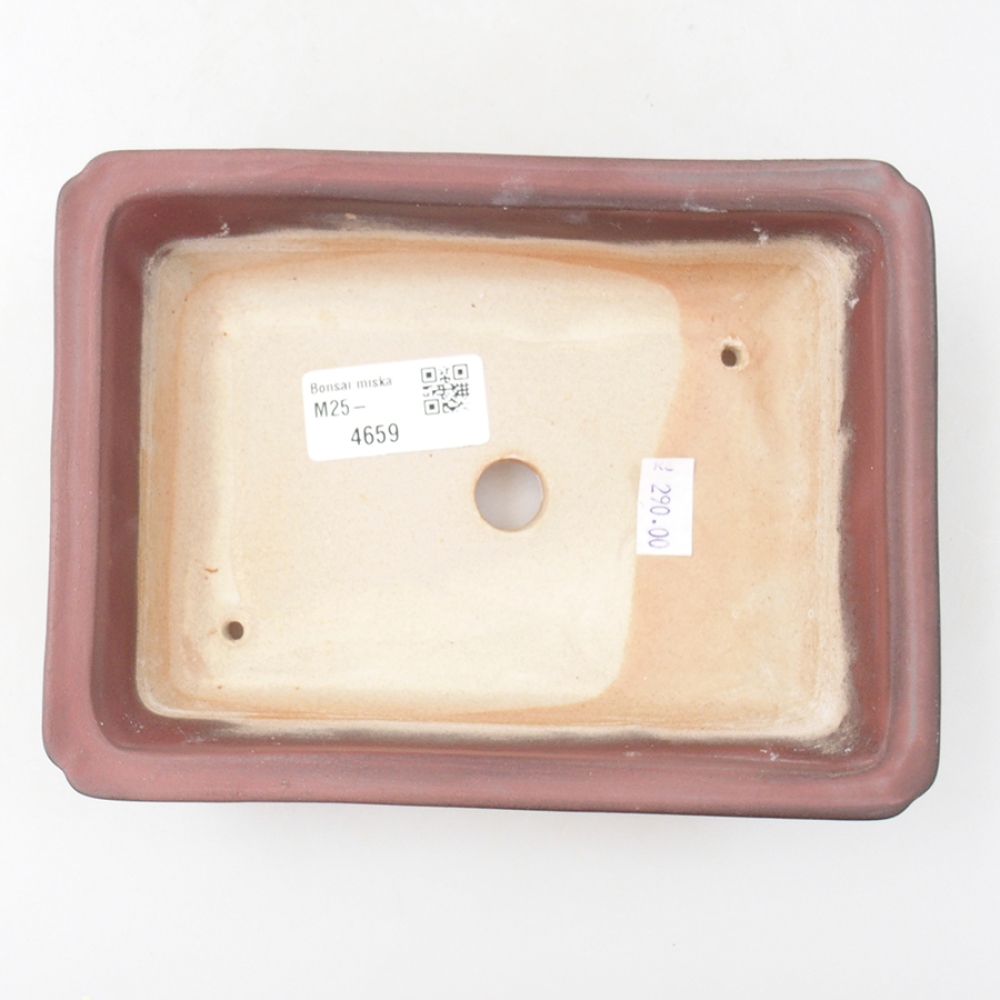 kerámia bonsai tál 17,5 x 13 x 4 cm, rózsaszínű