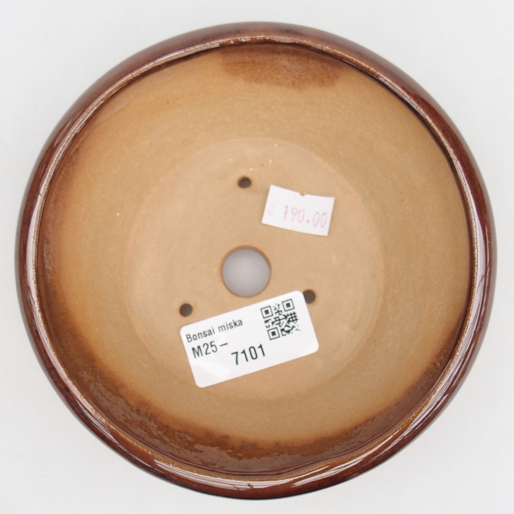 kerámia bonsai tál 13,5 x 13,5 x 5 cm, barna