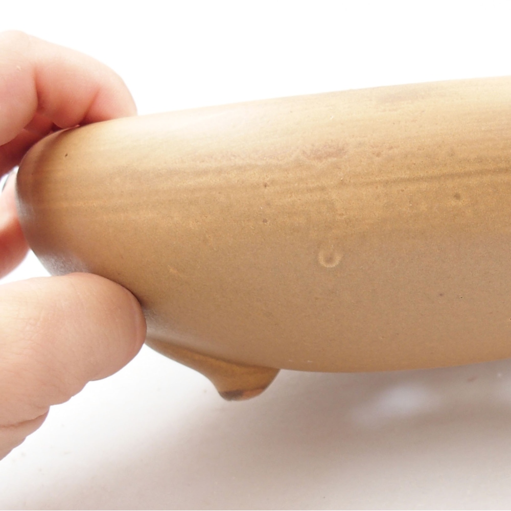 kerámia bonsai tál 21 x 21 x 7,5 cm, bézs színben