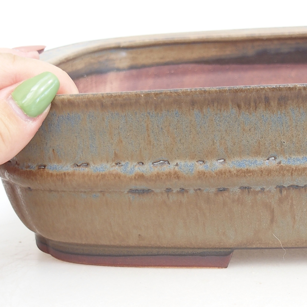 kerámia bonsai tál 29,5 x 24 x 7 cm, kék színben