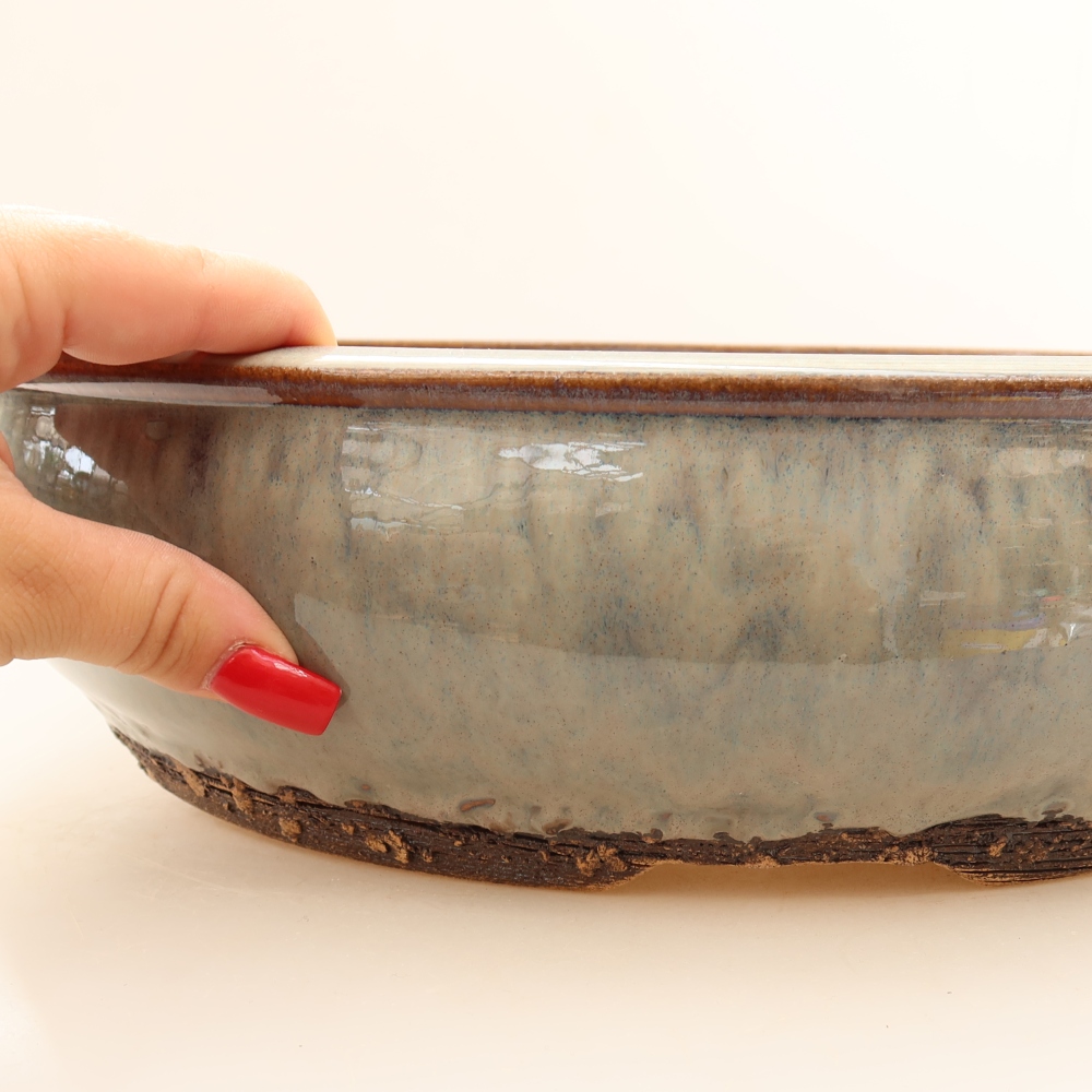 Kerámia bonsai-tál 33 x 33 x 9 cm, szín: szürke – KIZÁRÓLAG SZEMÉLYES ÁTVÉTEL vagy raklapszállítás