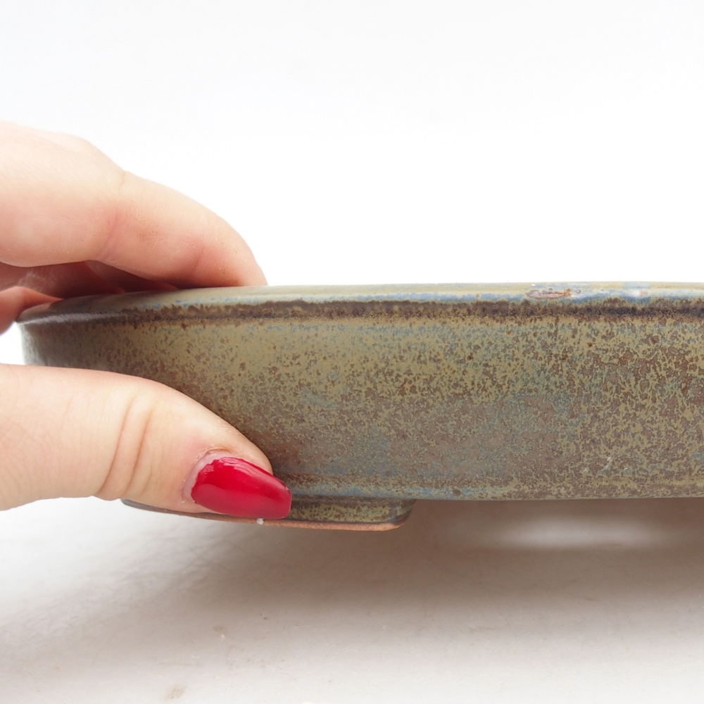 kerámia bonsai tál 24,5 x 20 x 4 cm, kék színben