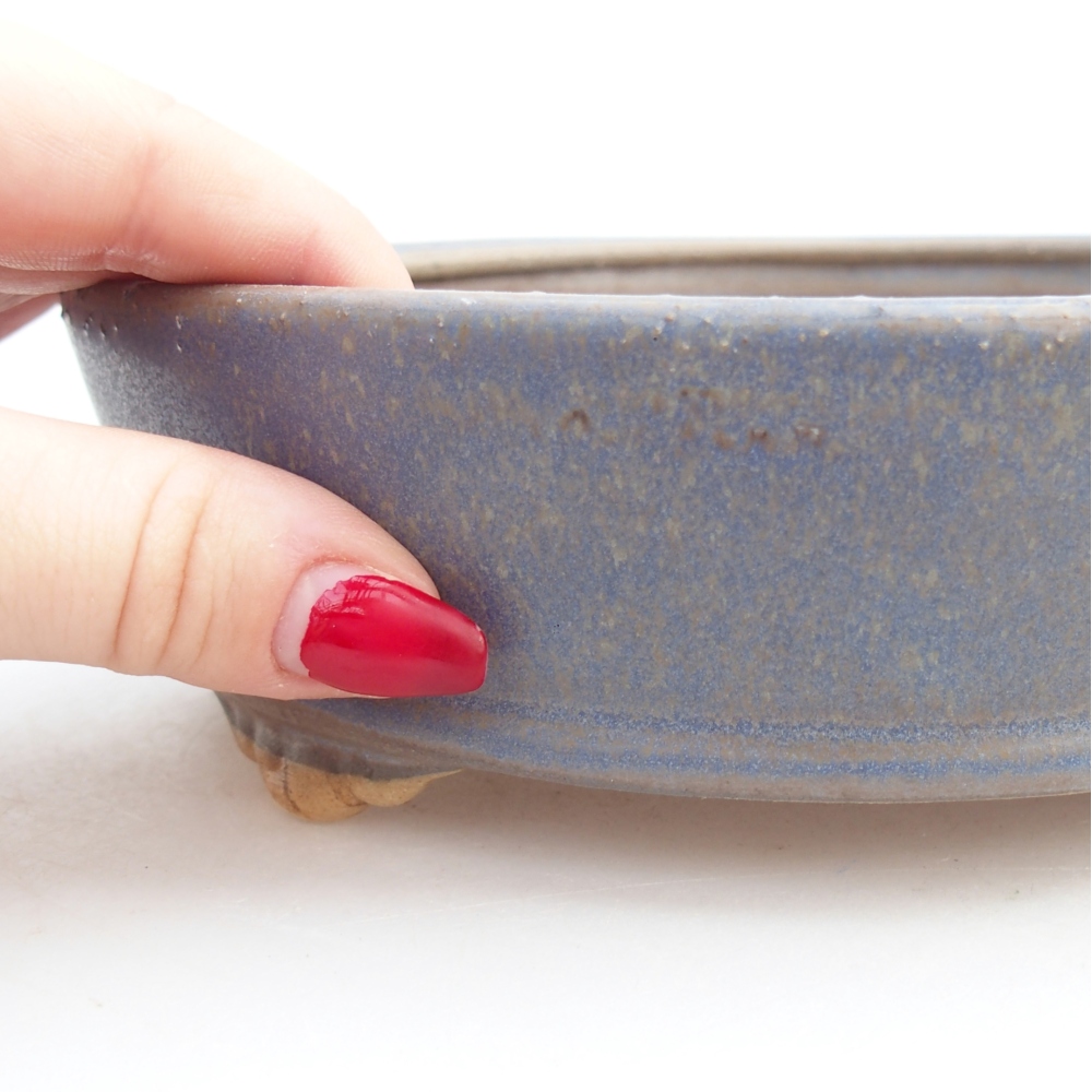 kerámia bonsai tál 18 x 18 x 5 cm, kék színben