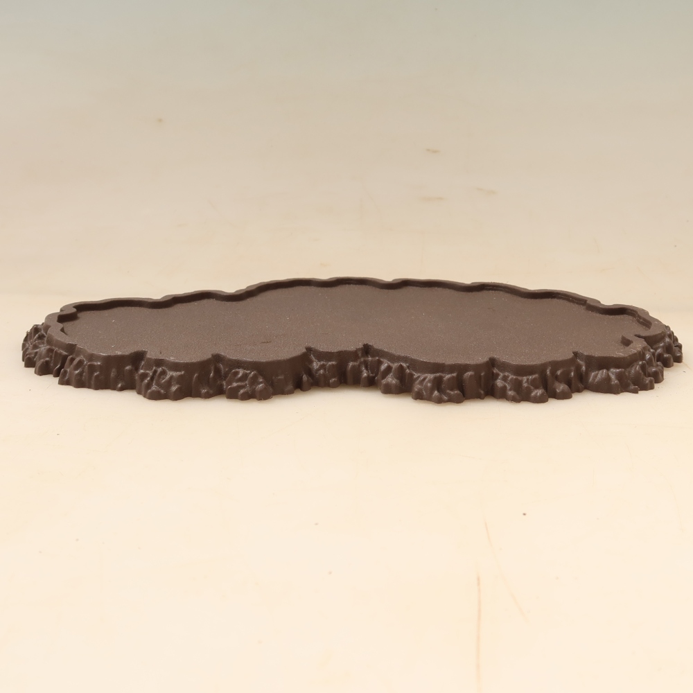 Műanyag bonsai-talapzat, 22,5 x 12 x 1 cm, barna színű