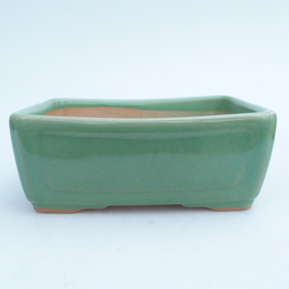kerámia bonsai tál 13 x 10 x 5 cm, zöld