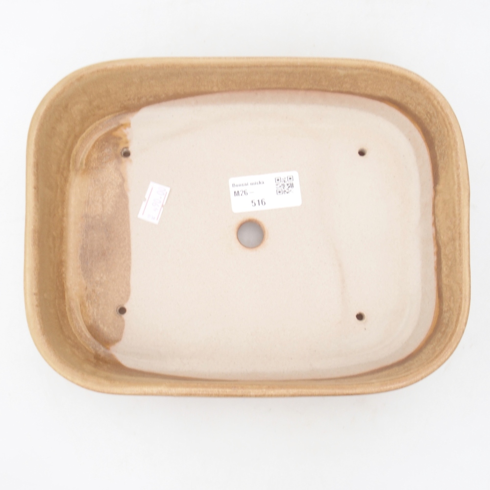 kerámia bonsai tál 22,5 x 17 x 6 cm, bézs színben