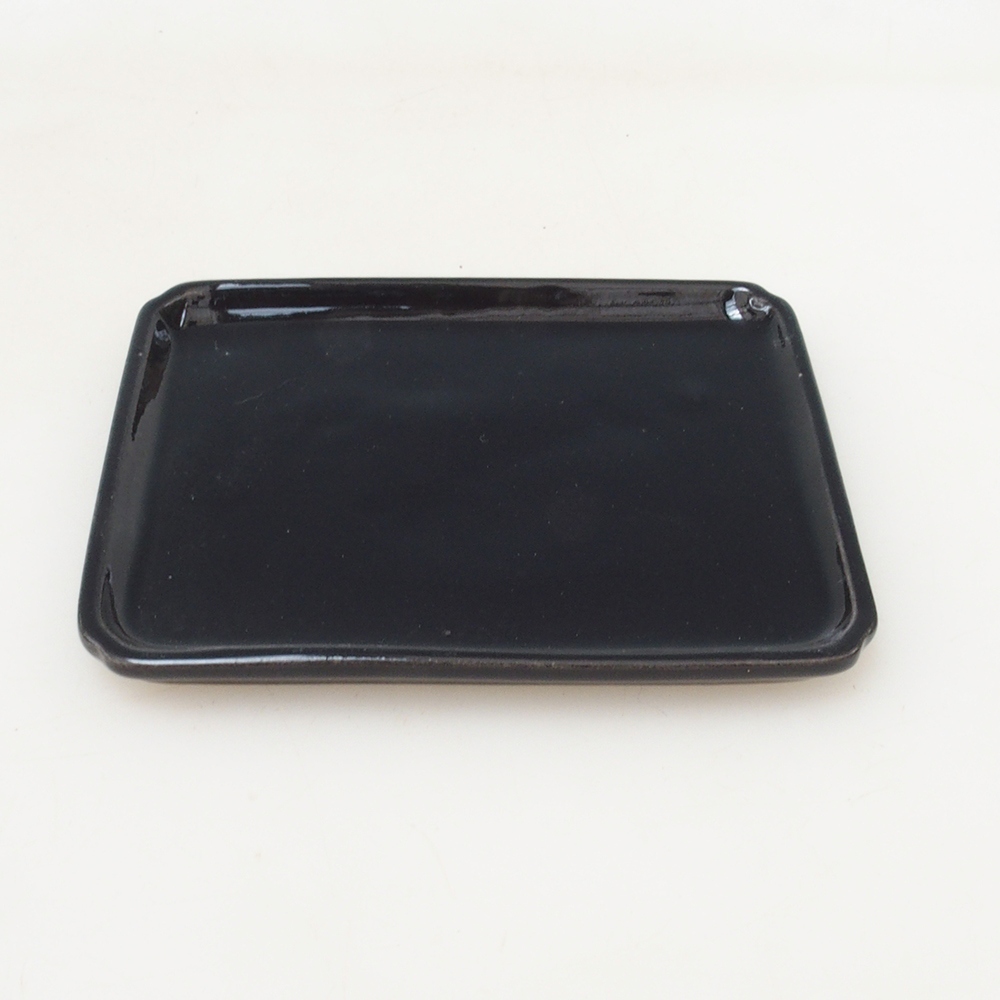 Téglalap bonsai tálca D5-M - 12,5 x 10,5 x 1 cm - fekete