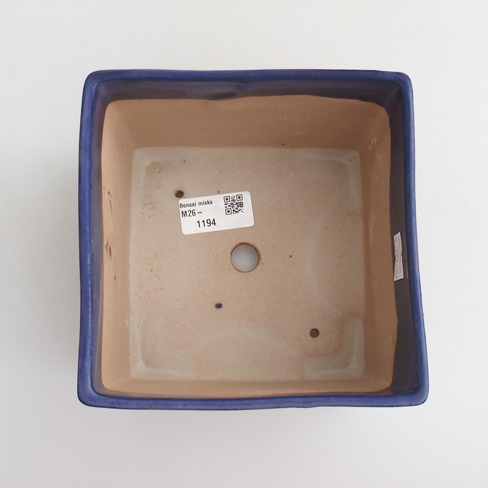 kerámia bonsai tál 15 x 15 x 10,5 cm, kék színben