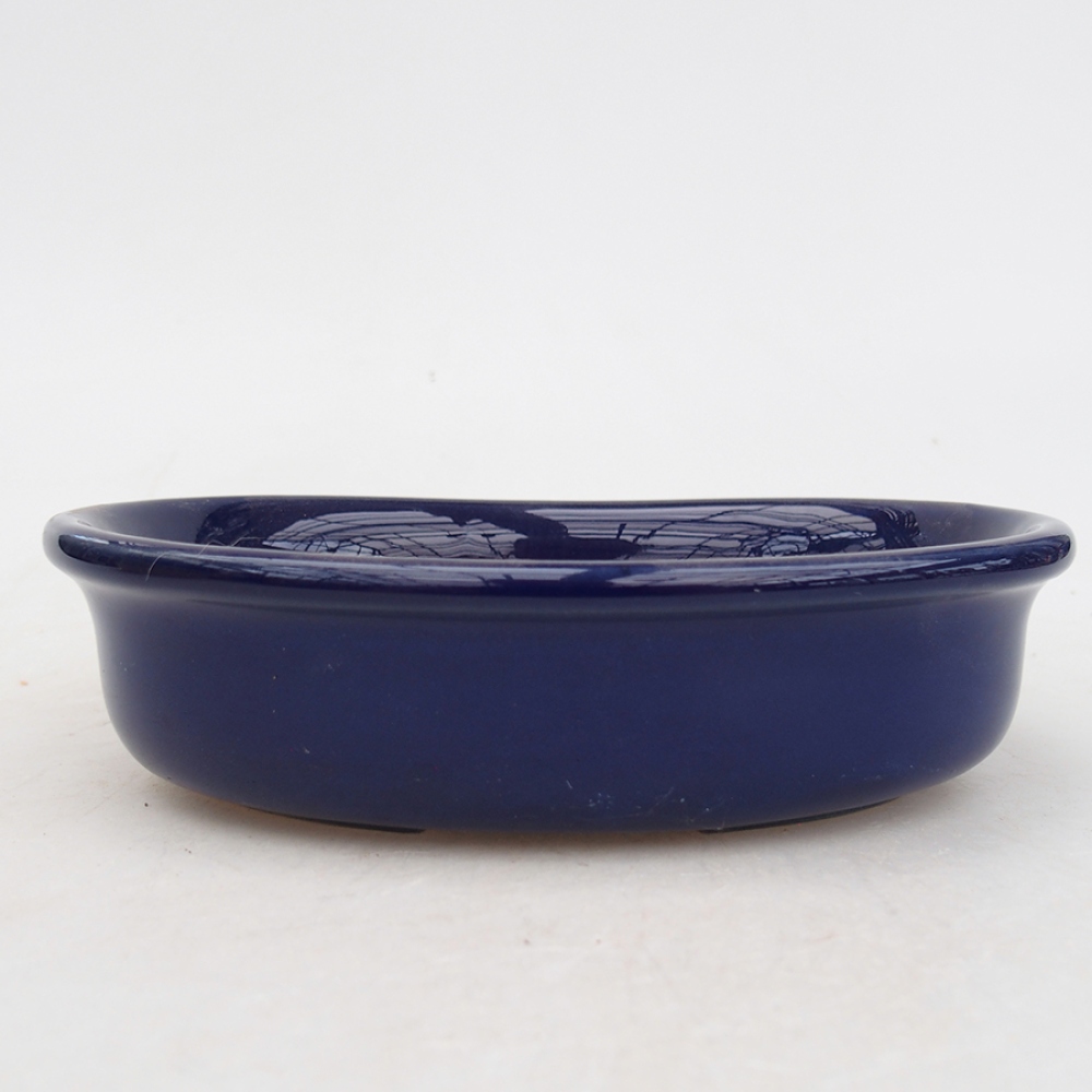 kerámia bonsai tál 15 x 11 x 3,5 cm, kék színben