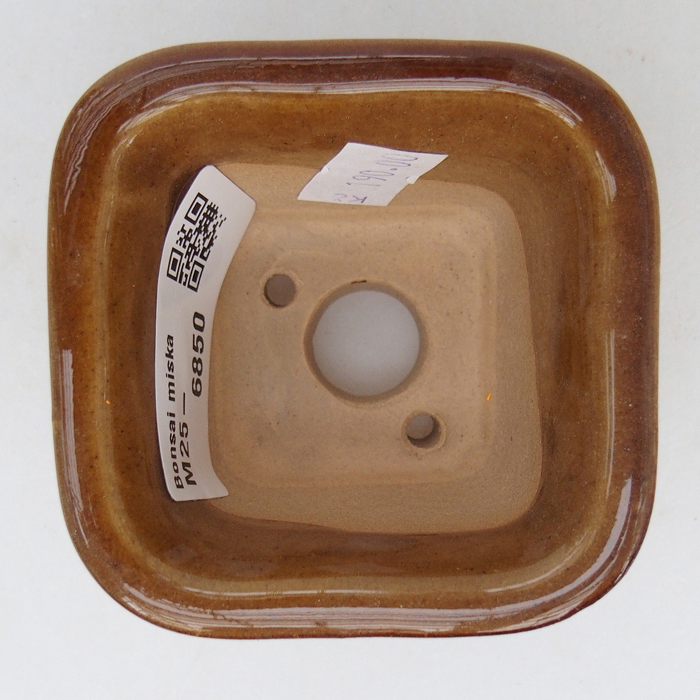 kerámia bonsai tál 6,5 x 6,5 x 4,5 cm, barna