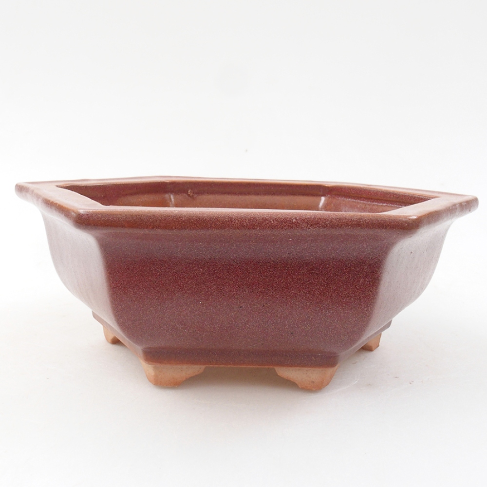 kerámia bonsai tál 14 x 11 x 4 cm, bordó színű