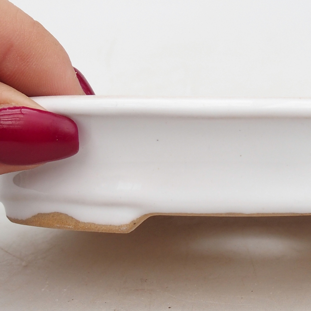 kerámia bonsai tál 13 x 11 x 2,5 cm, fehér színű