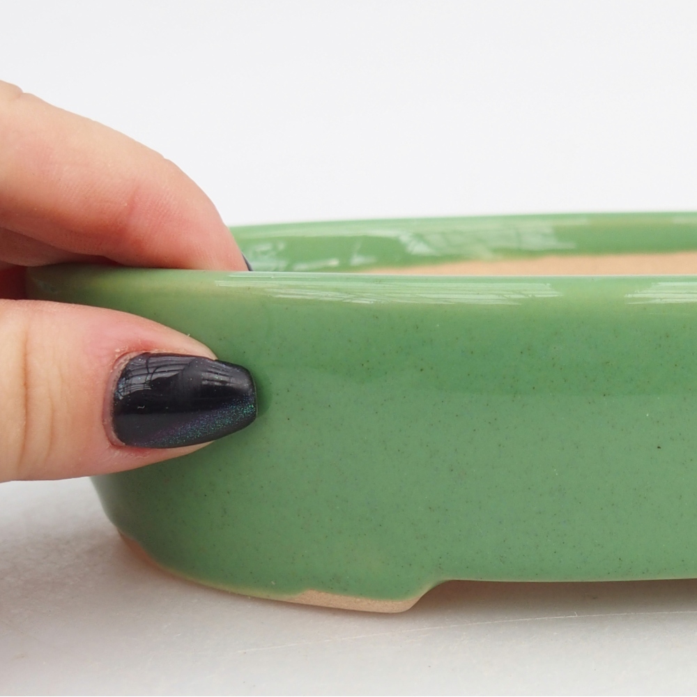 kerámia bonsai tál 17 x 14 x 4 cm, zöld