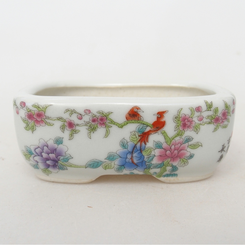 Mini bonsai tál 8 x 6 x 3 cm, fehér