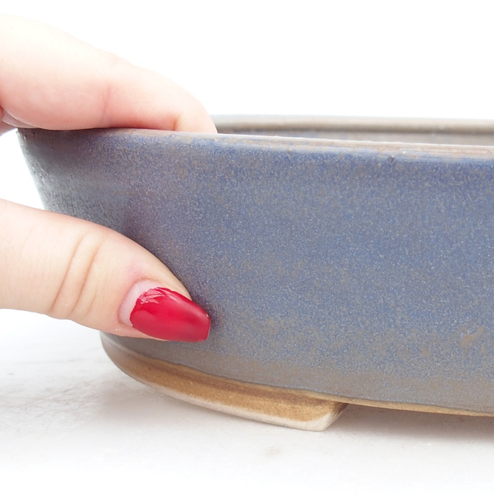 kerámia bonsai tál 28,5 x 25 x 6 cm, kék színben