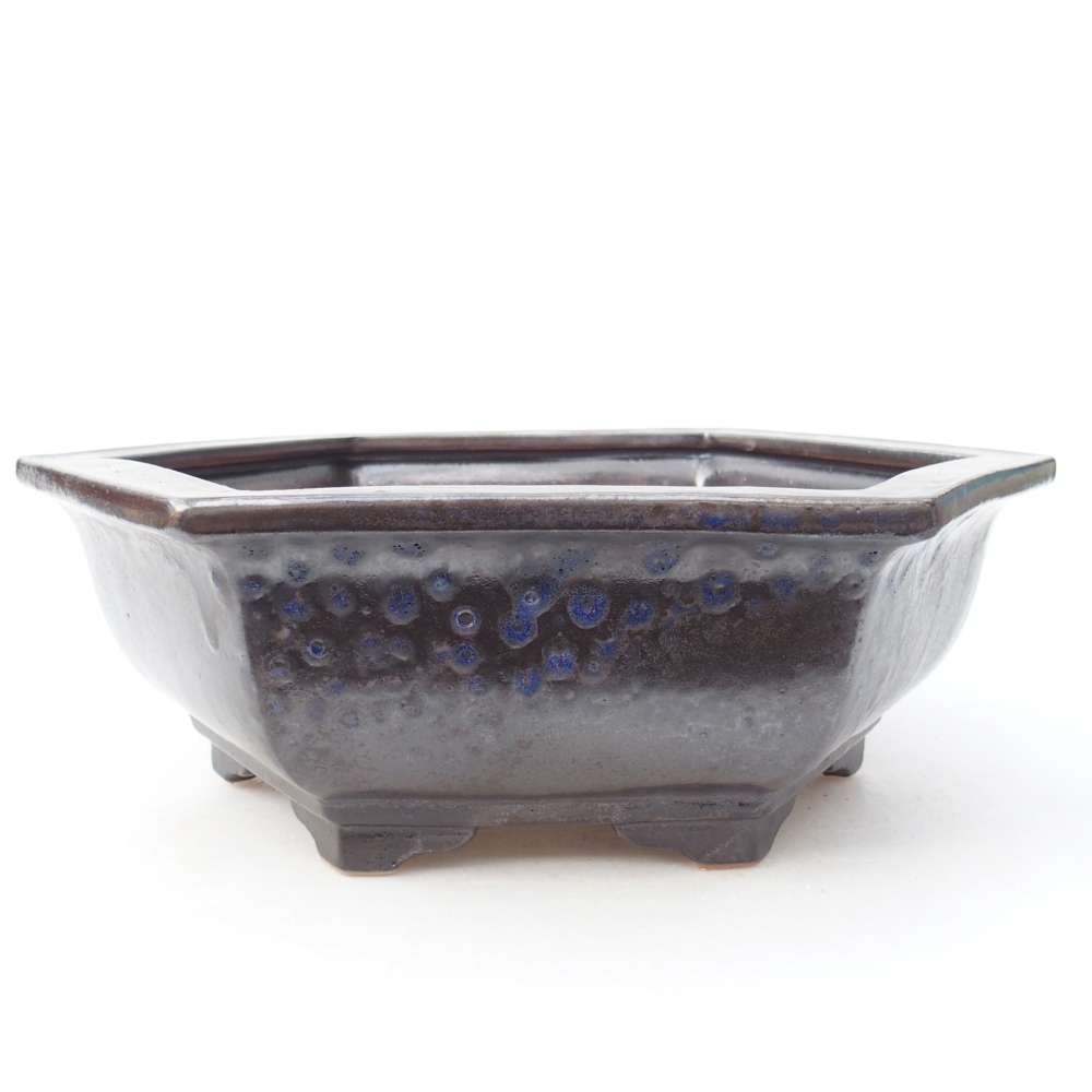 kerámia bonsai tál 28 x 24,5 x 9 cm, kék-fekete színben