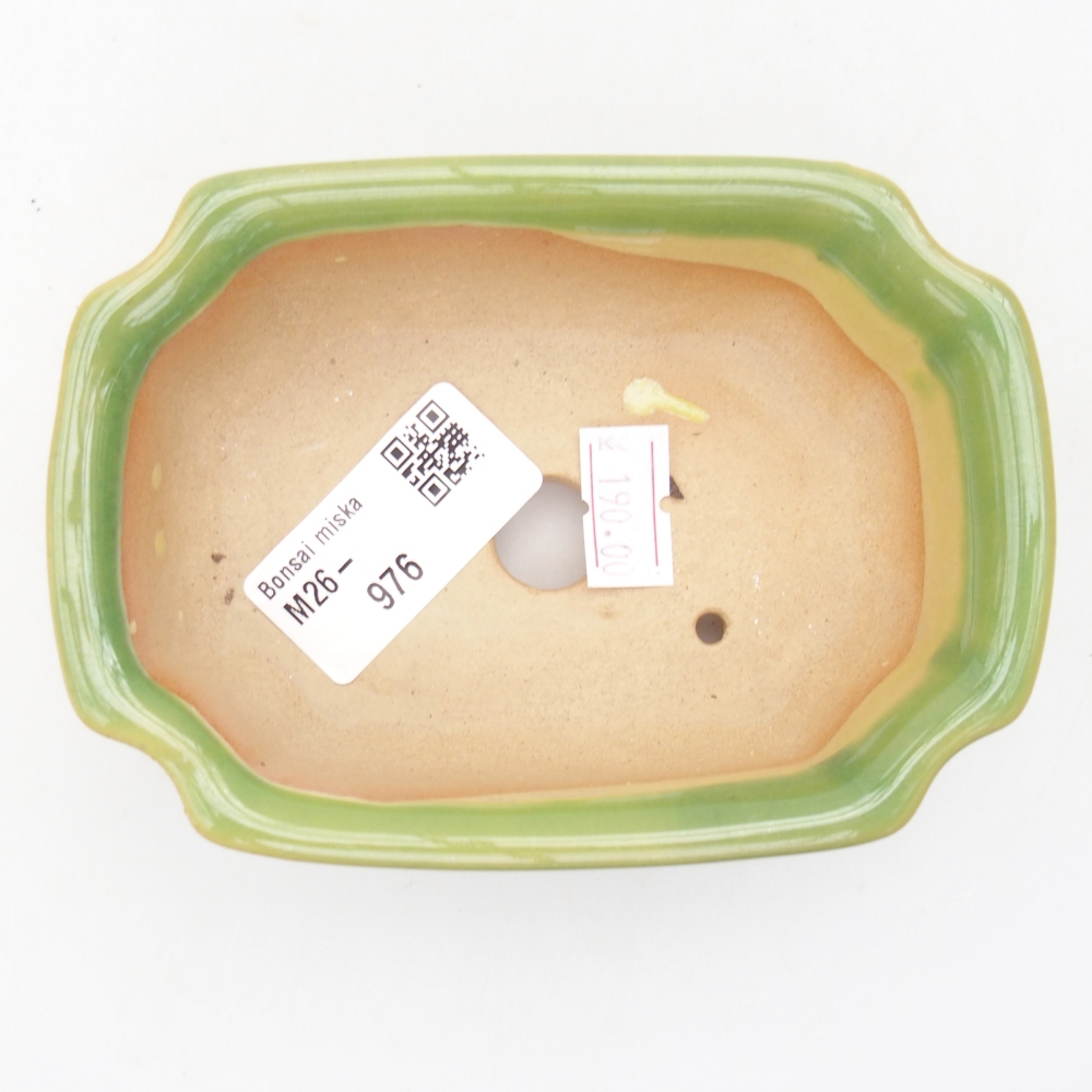 kerámia bonsai tál 11,5 x 8,5 x 4 cm, zöld