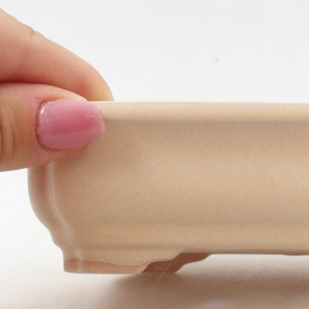 kerámia bonsai tál 14 x 11 x 4 cm, bézs színű