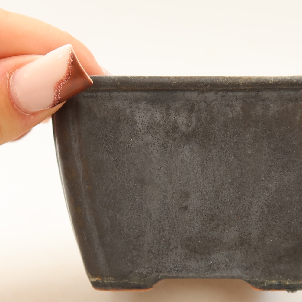 kerámia bonsai tál 8,5 x 8,5 x 5,5 cm, barna