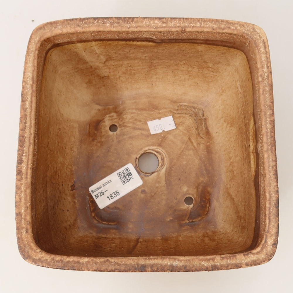 Kerámia bonsai tál, 16,5 x 16,5 x 9,5 cm, rózsaszín