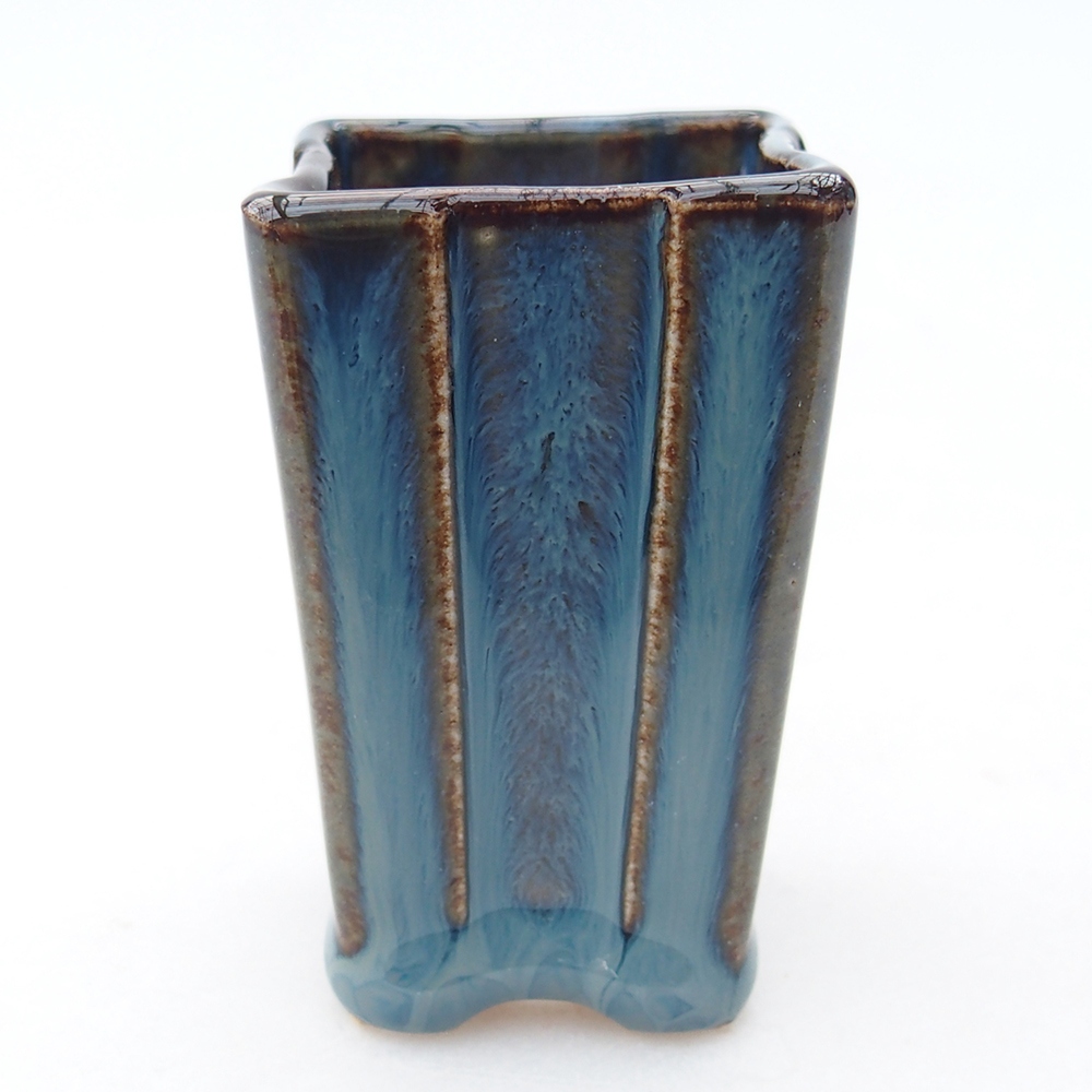 Mini bonsai tál 3,5 x 3,5 x 5,5 cm, kék színben