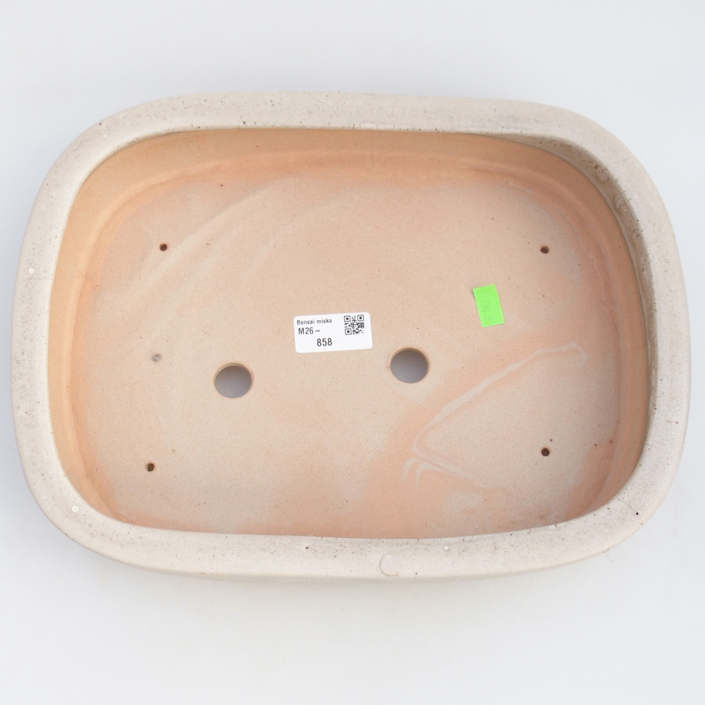 kerámia bonsai tál 31,5 x 24 x 6 cm, bézs színben