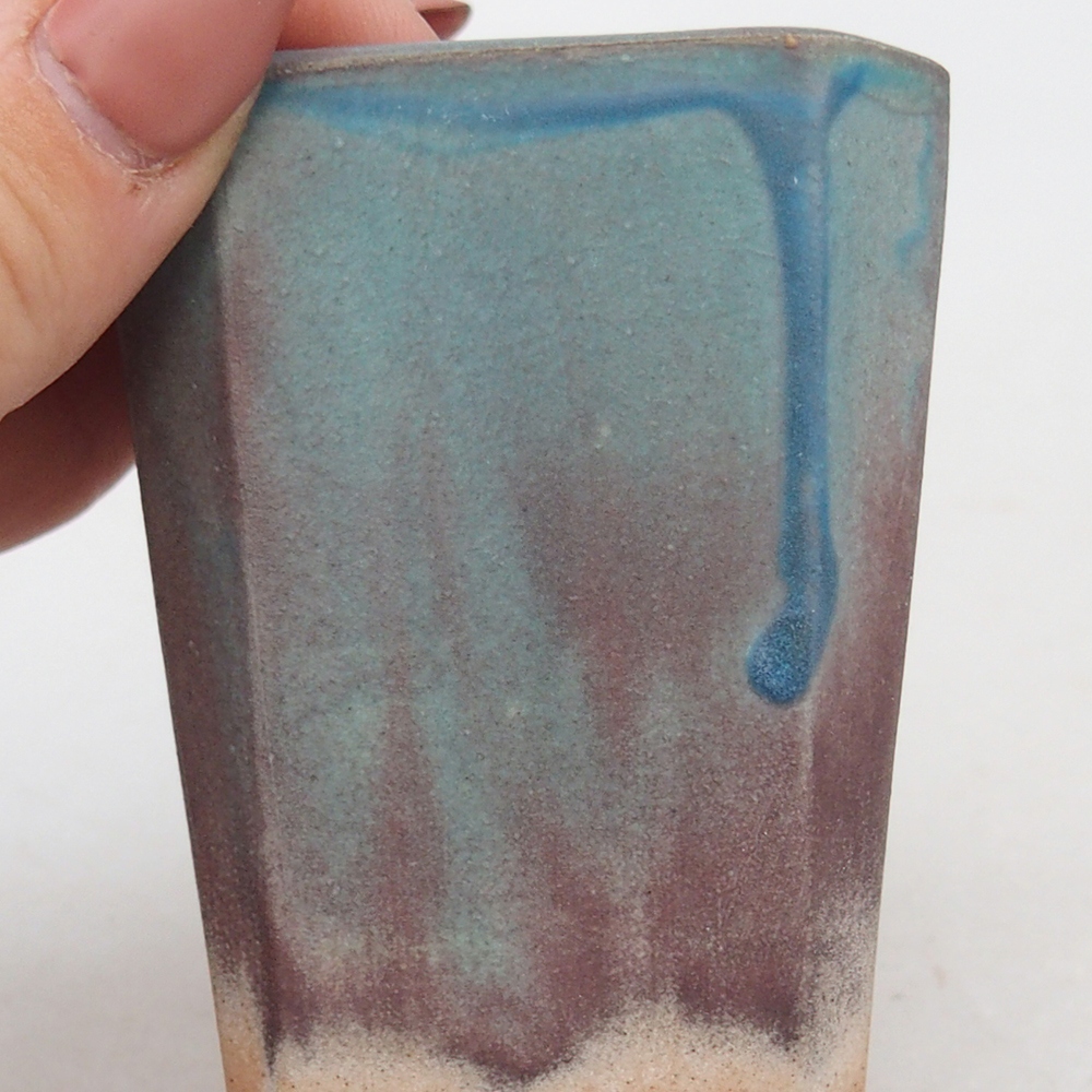 kerámia bonsai tál 5,5 x 5,5 x 7 cm, kék színben