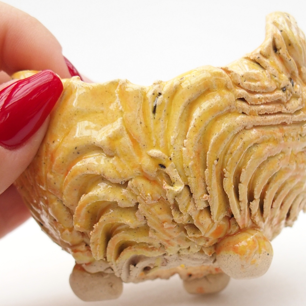 Kerámia kagyló 8 x 8 x 6 cm , sárga