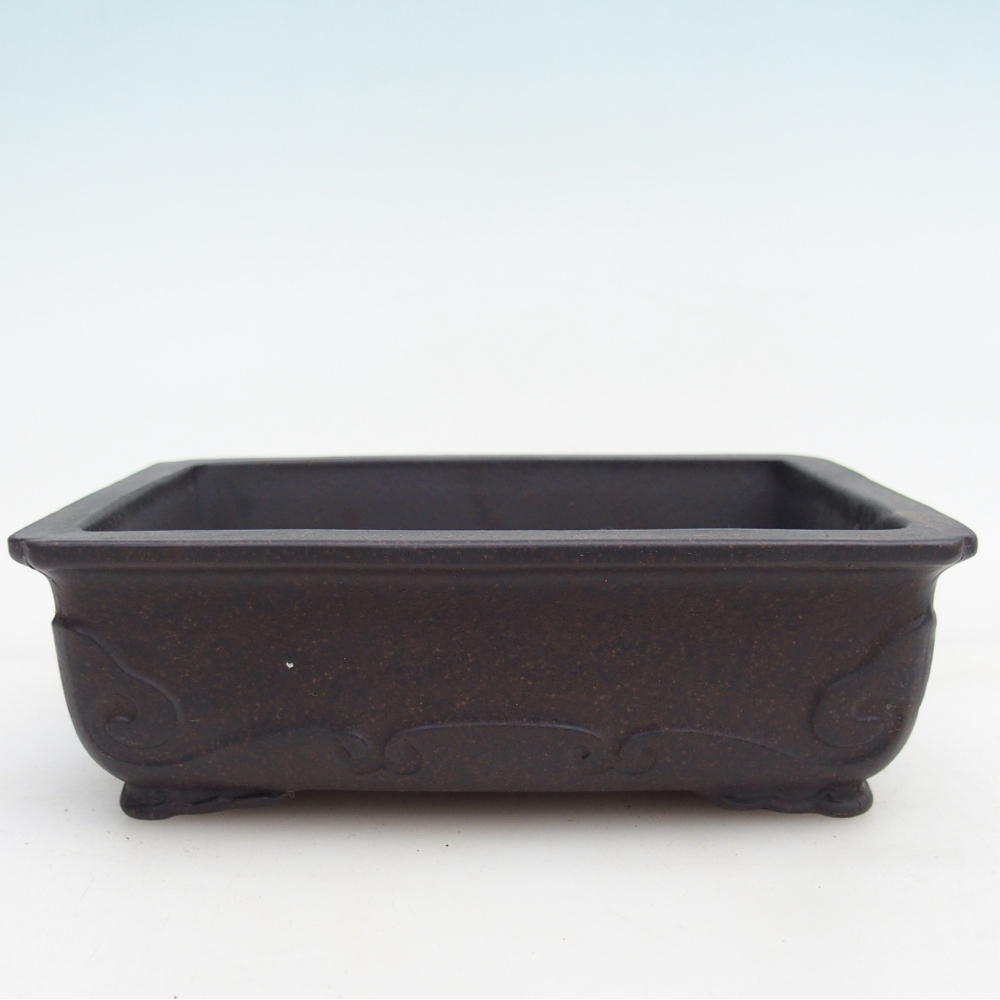 kerámia bonsai tál 14,5 x 10 x 4,5 cm, színe barnás okkersárga