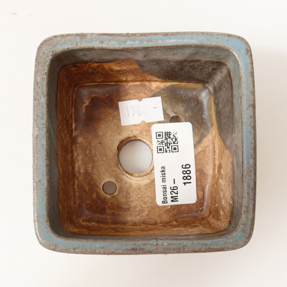 kerámia bonsai tál 8,5 x 8,5 x 5,5 cm, kék színben