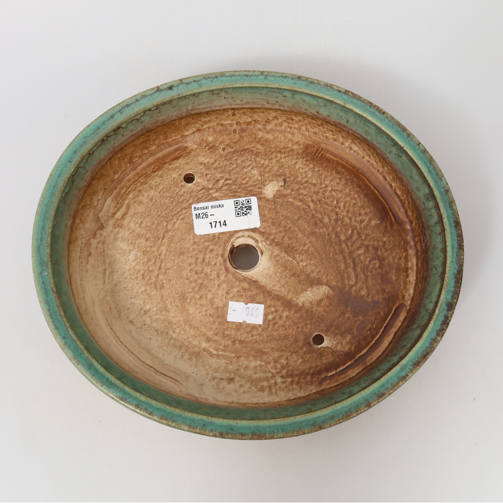 kerámia bonsai tál 24 x 21 x 5 cm, zöld