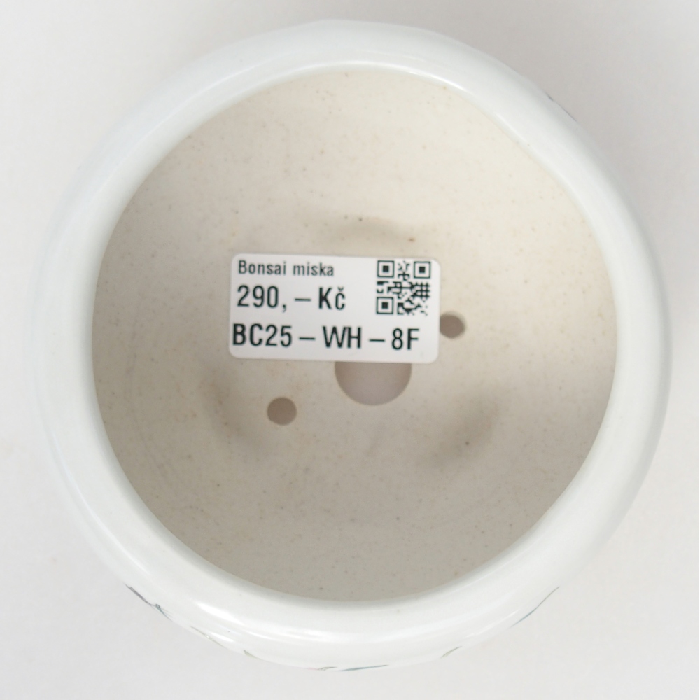 kerámia bonsai tál 10 x 10 x 5 cm, fehér színben