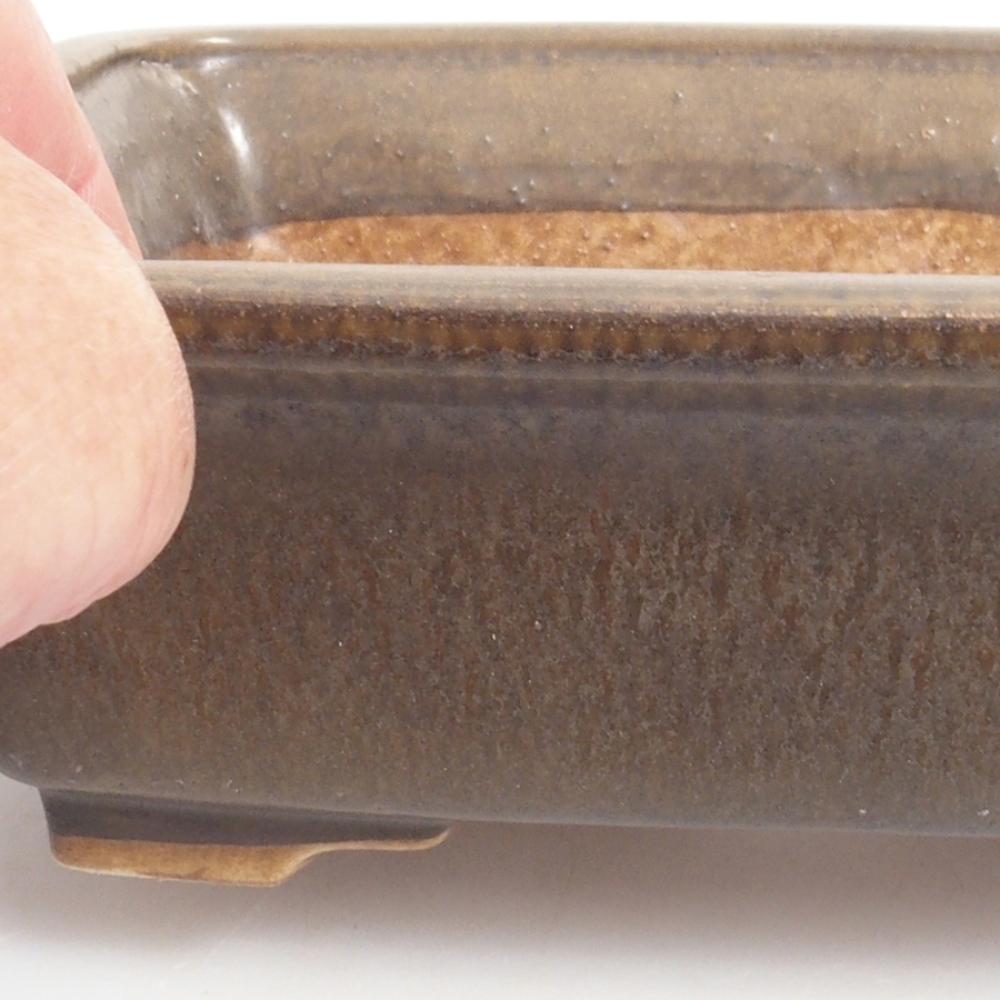 kerámia bonsai tál 10 x 8,5 x 4 cm, barna