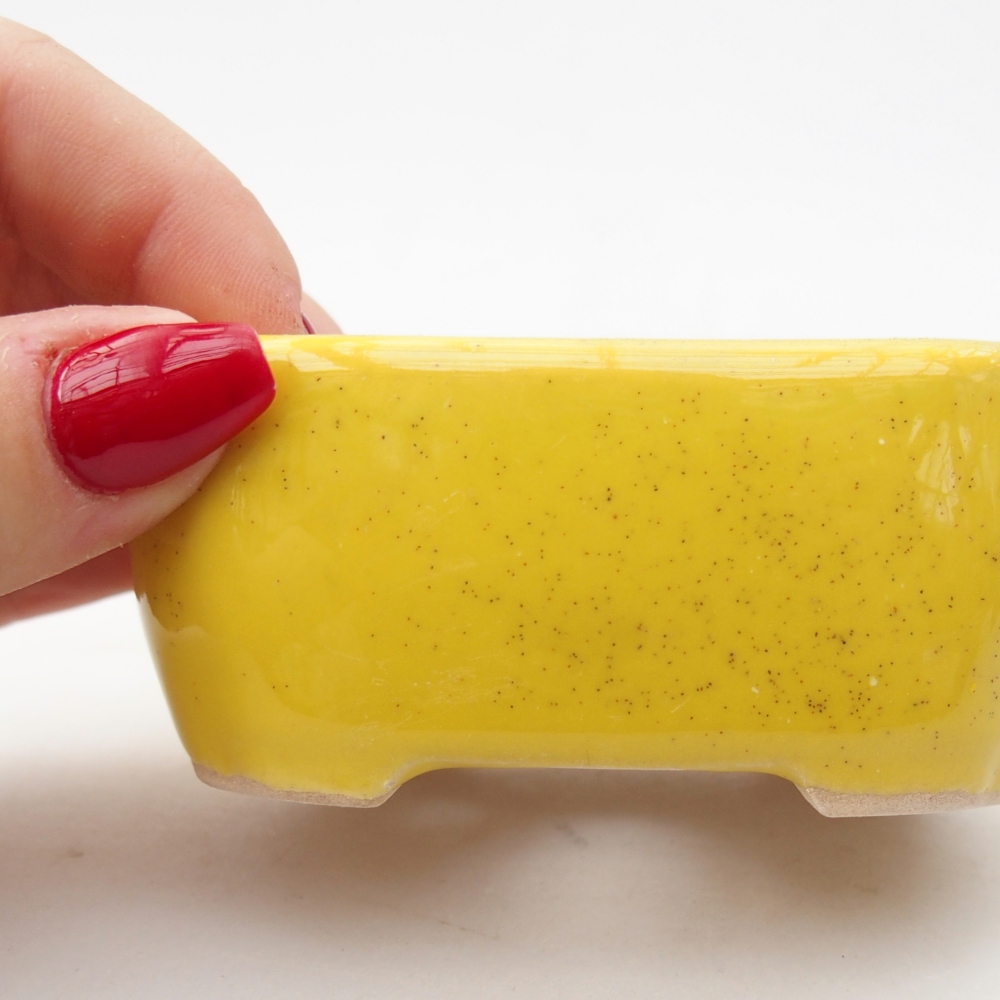 kerámia bonsai tál 8,5 x 7 x 3,5 cm, sárga