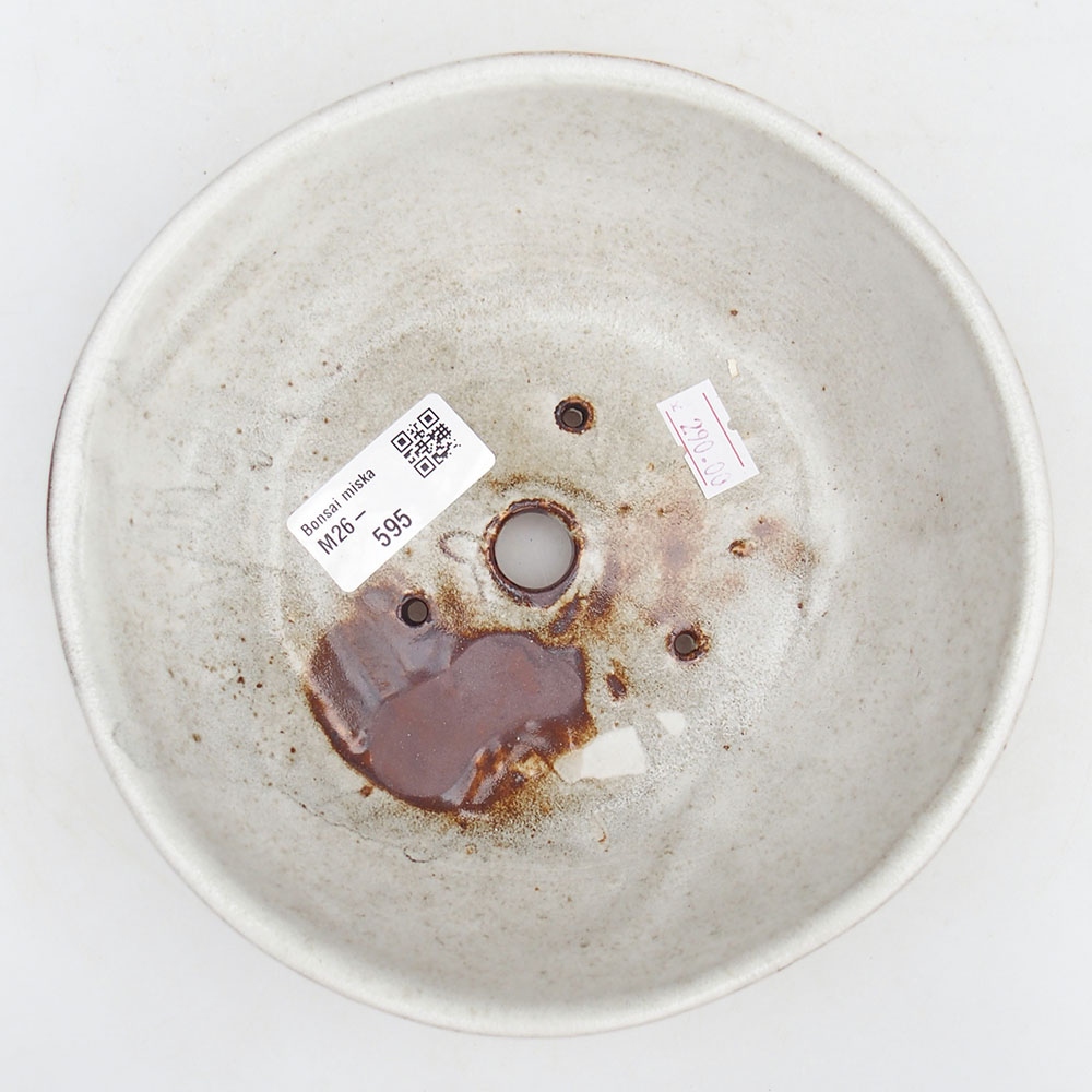 Kerámia bonsai tál 17,5 x 17,5 x 4,5 cm, fehér színben