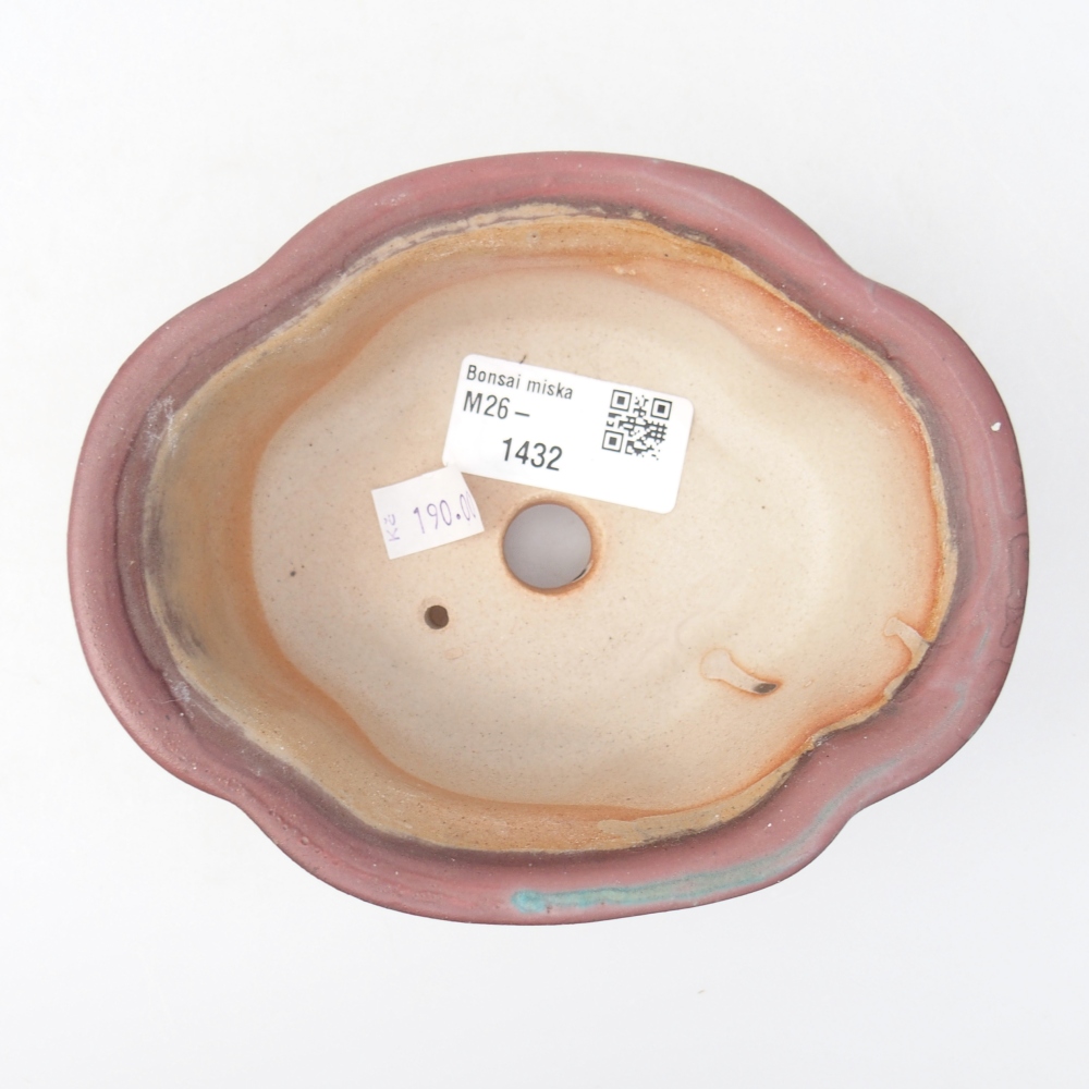Kerámia bonsai tál 13,5 x 11 x 5,5 cm, rózsaszínű