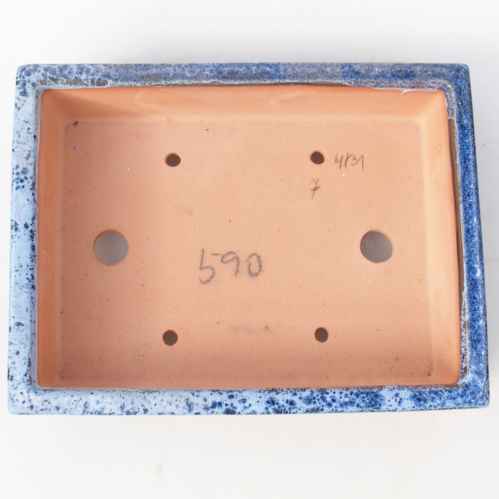 Tál 22 x 17 x 5,5 cm kék és fehér