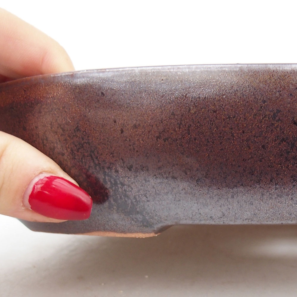 kerámia bonsai tál 22 x 17 x 4 cm, barna